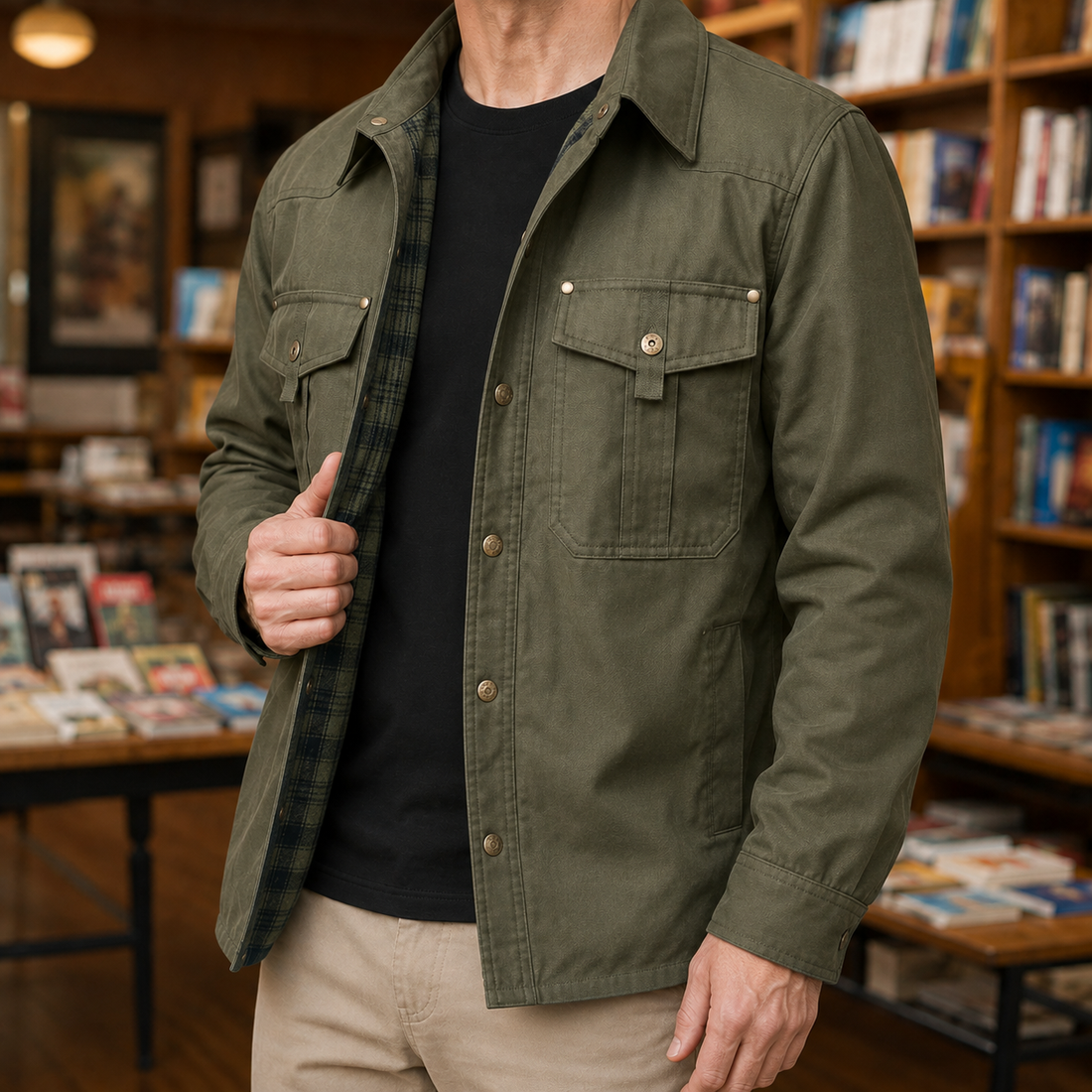 Ramsey-Stone Utility Jacket - Army Green