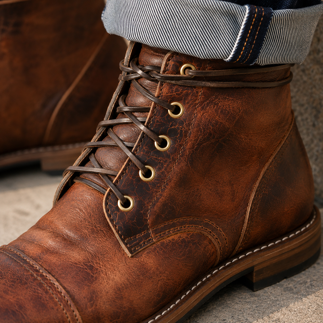 Valente Cap Toe Boots - Lead Product Detail
