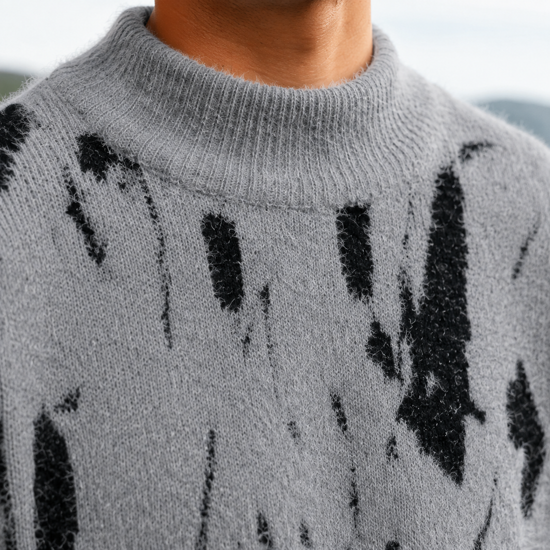 Julian Abstract Sweater - Lead Product Detail