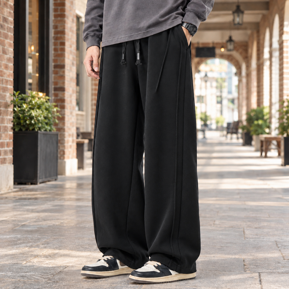 Emeric-Flynn Wide-Leg Pants - Extra Long Black