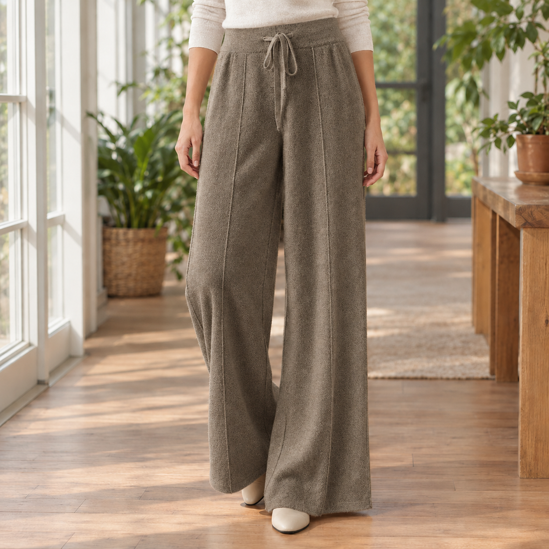 Mathilde-Marie Wide Leg Pants - Taupe