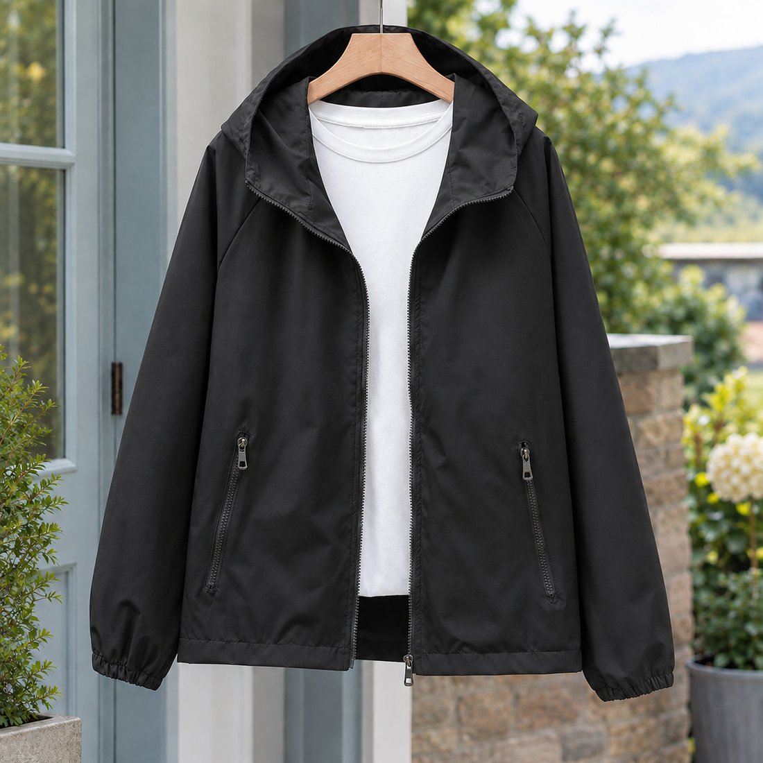 Luna-Pearl Hooded Jacket - Black