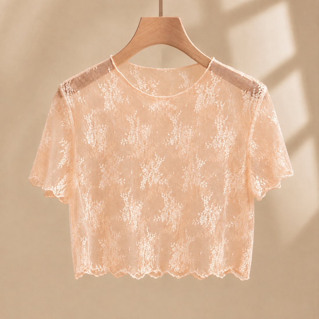 Carlotta Lace Top - Apricot Color