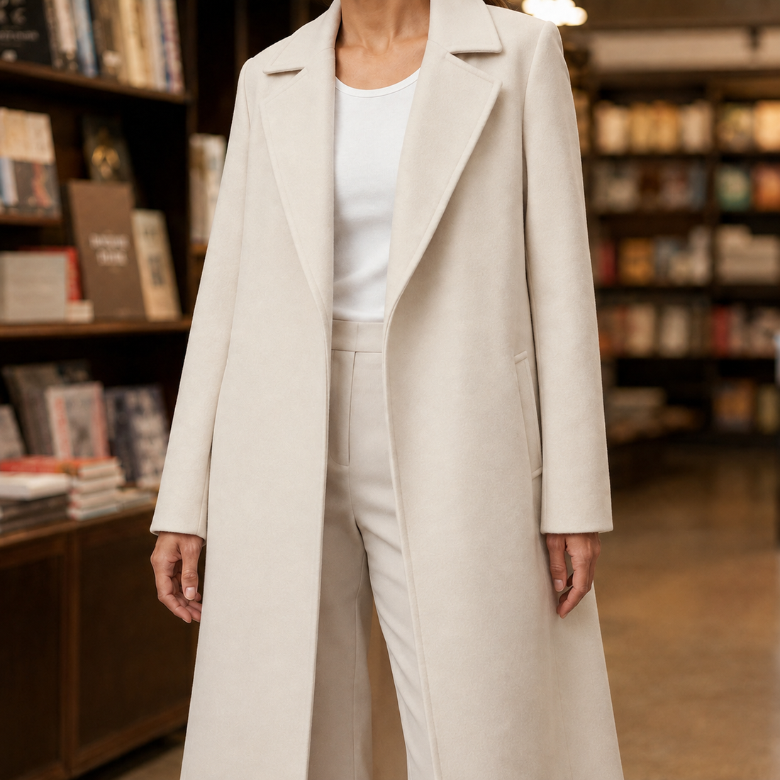 Eden-June Tailored Overcoat - Cream