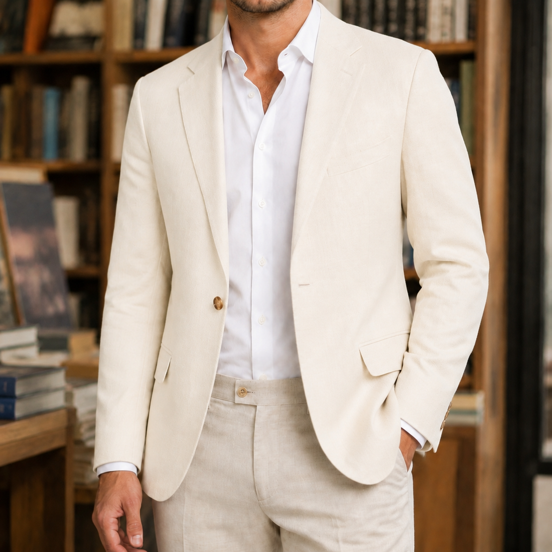 Jude Linen Blazer - Cream