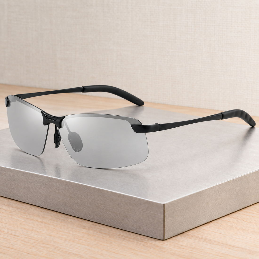 Fulbert Rectangular Sunglasses - Black (Polarized)