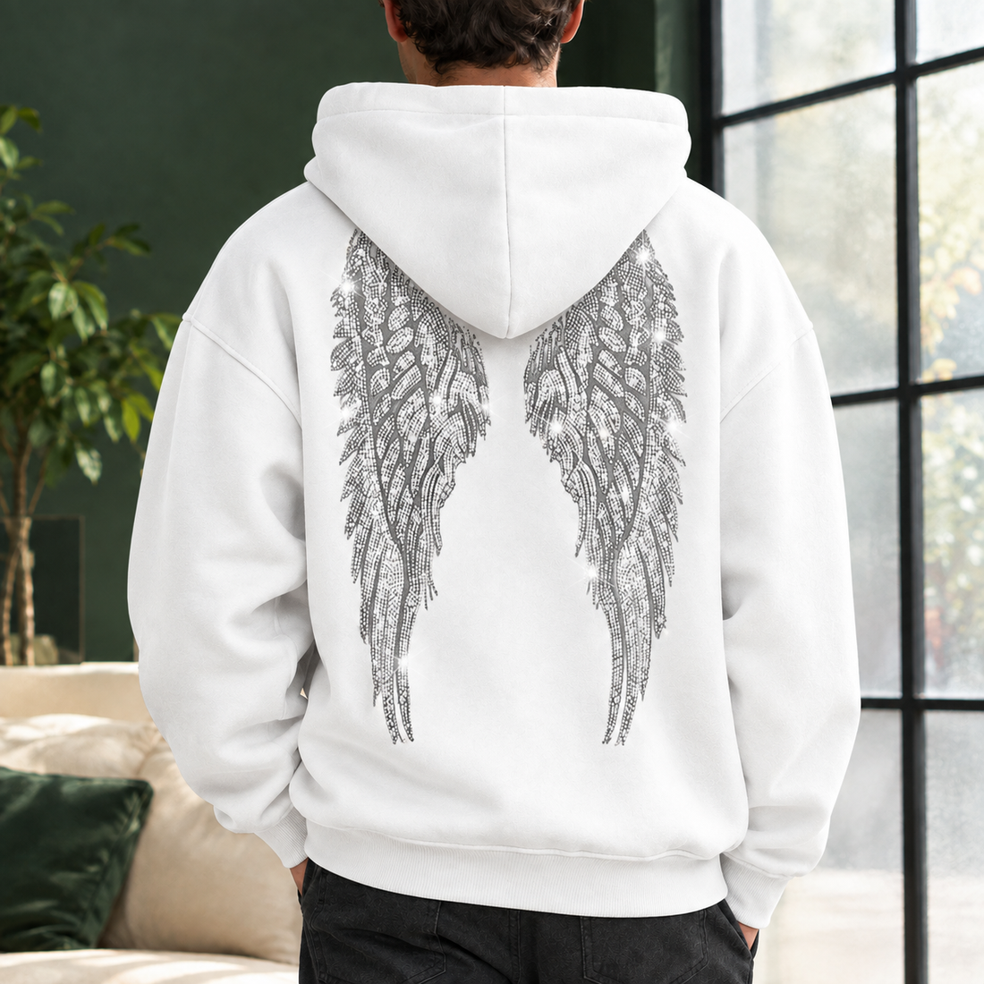 Mathias-Wade Rhinestone Hoodie - White