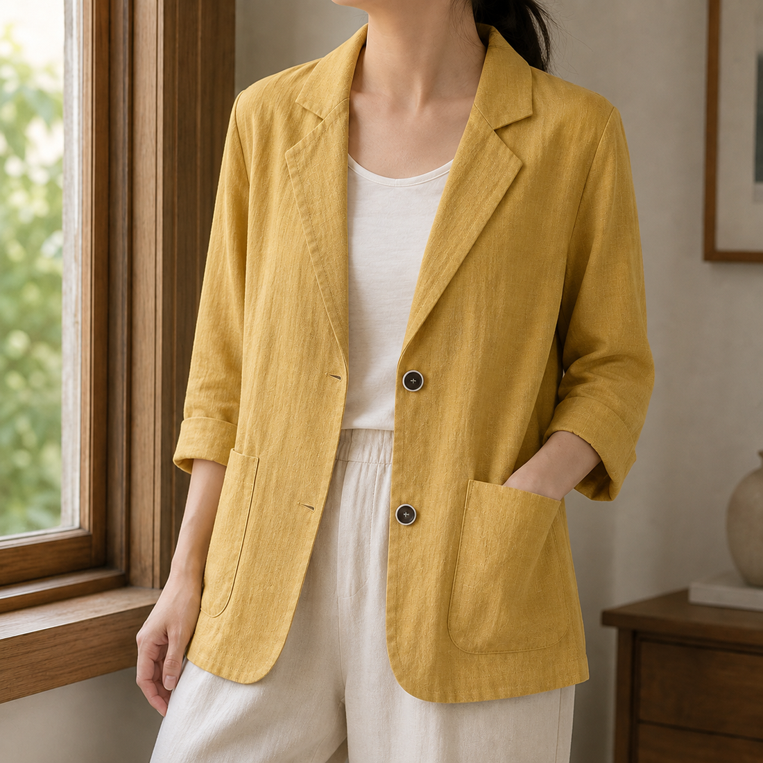 Giselle-Louise Tailored Blazer - Yellow