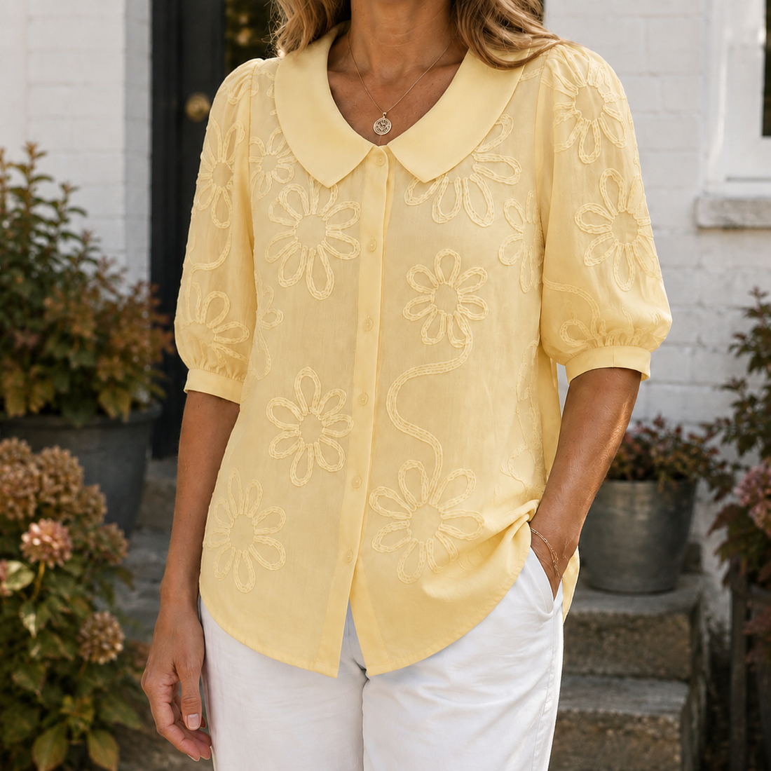 Winona-Belle Floral Blouse - Yellow
