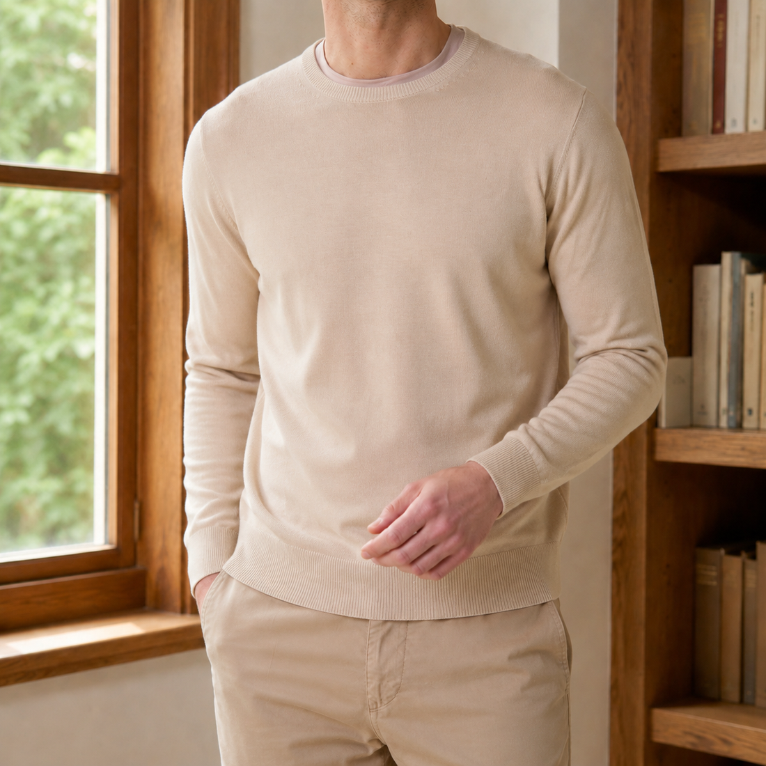 Severin-Ellis Fine Knit Sweater - Beige