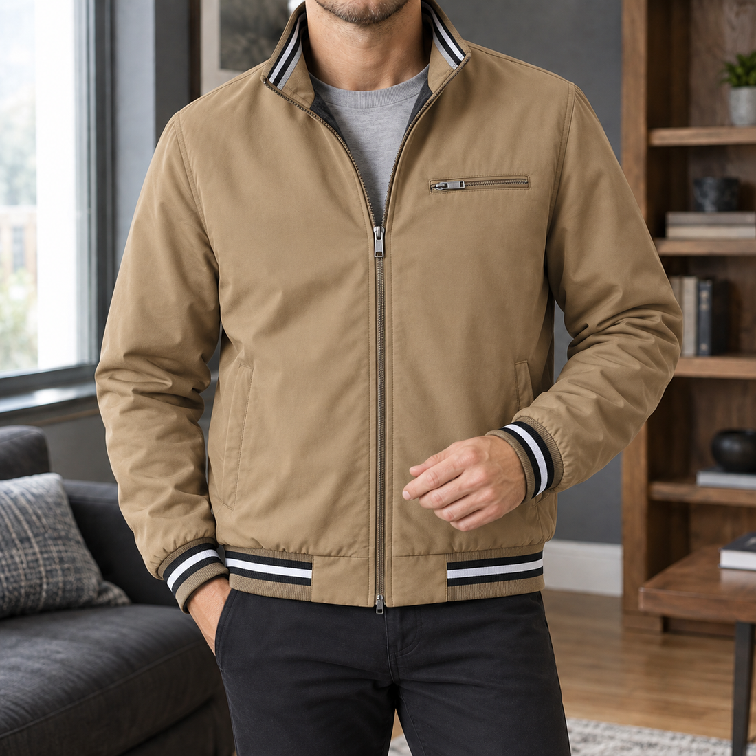 Wilder-Rhys Ribbed Jacket - Khaki