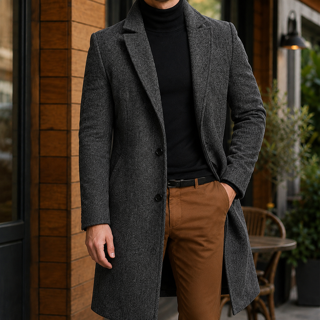 Zachary-Grant Tailored Coat - Gray