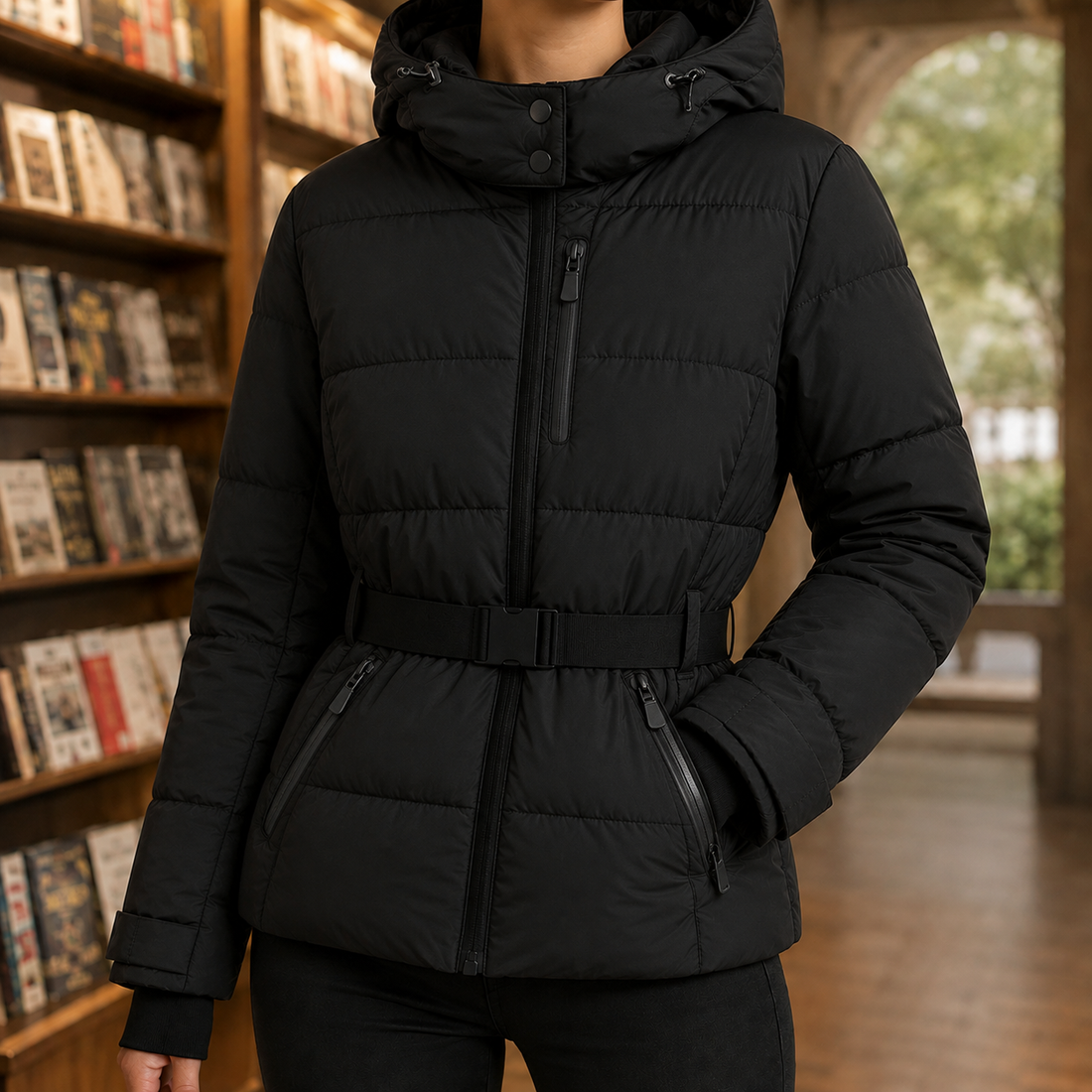 Ariadne-Rose Belted Jacket - Black