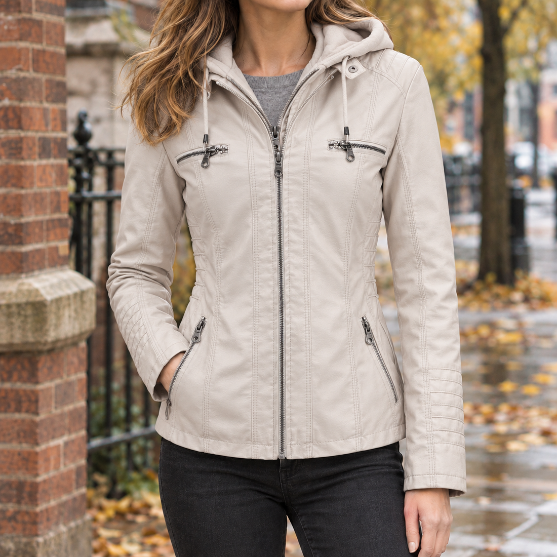 Maxine-Jade Hooded Jacket - Off White