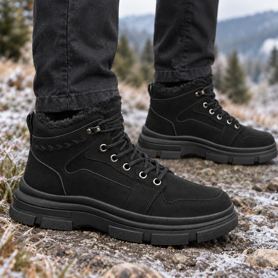 Lucchesi-Firenze Fleece Lined Boots - Black
