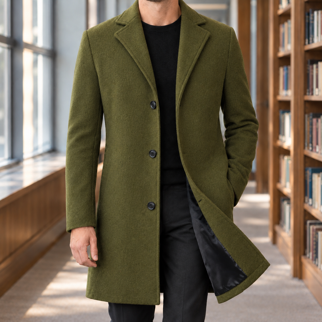 Reuben-Hayes Tailored Coat - Army Green