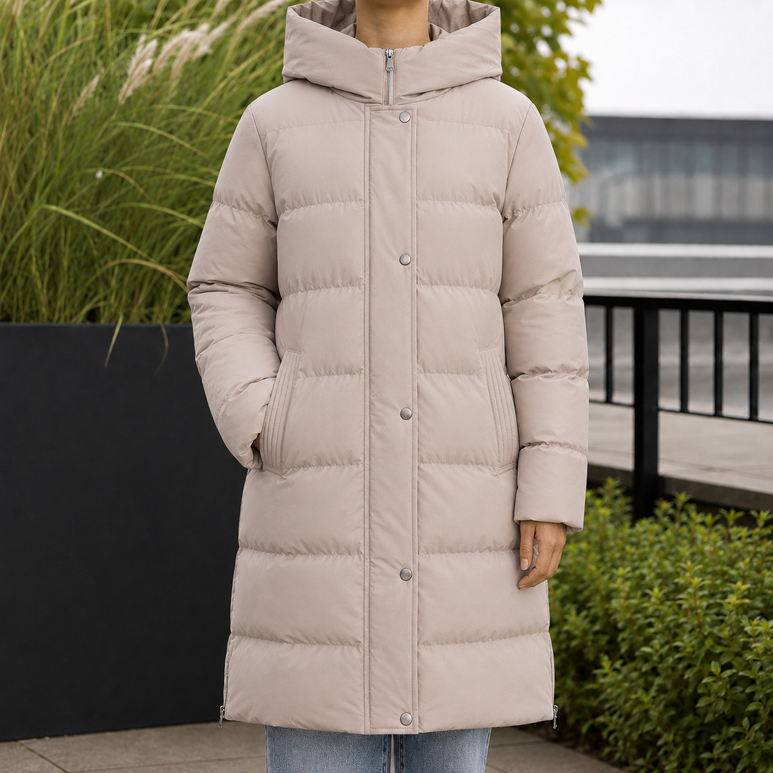 Giulia-Rae Hooded Puffer Jacket - Modern Taupe