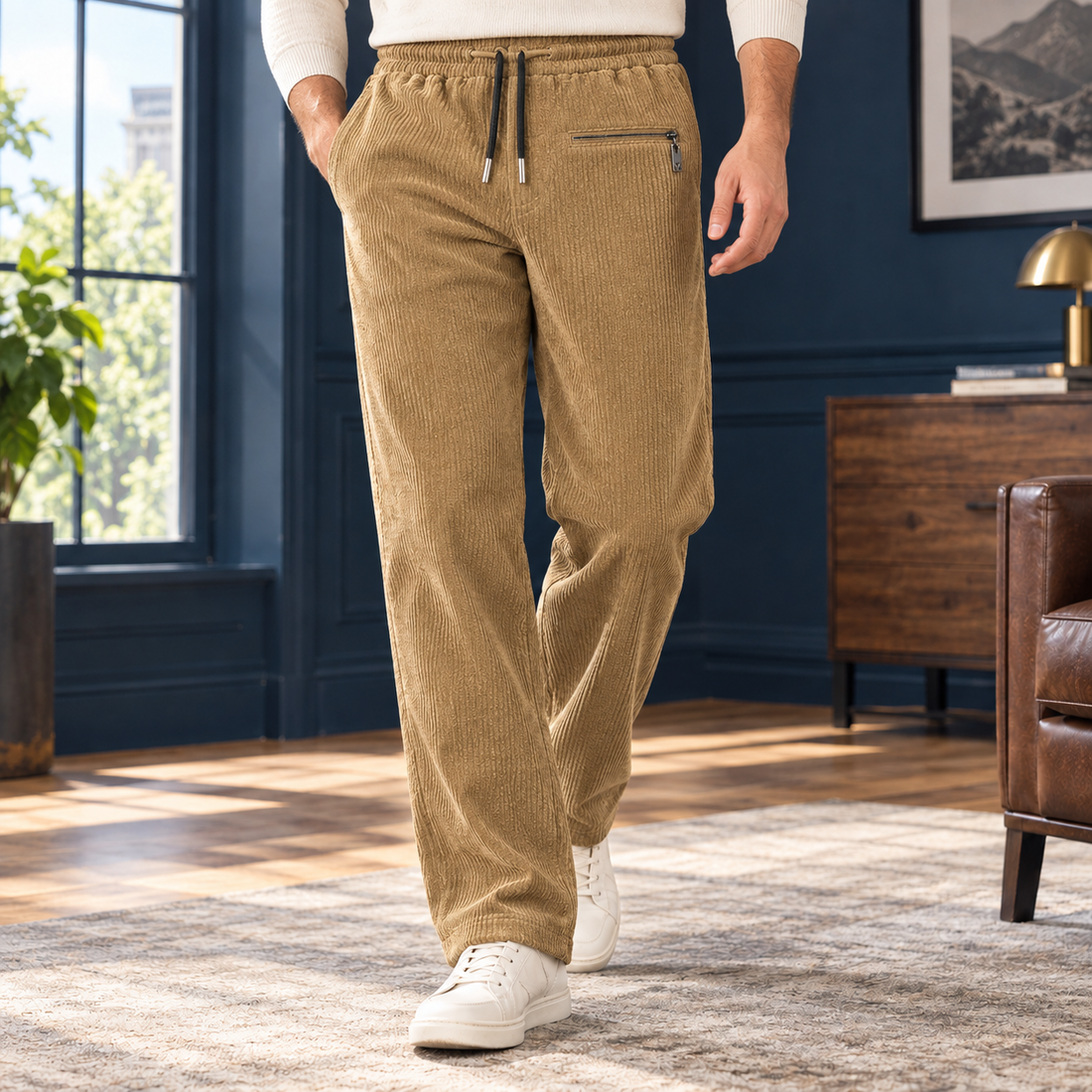 Raymond Straight Leg Pants - Khaki
