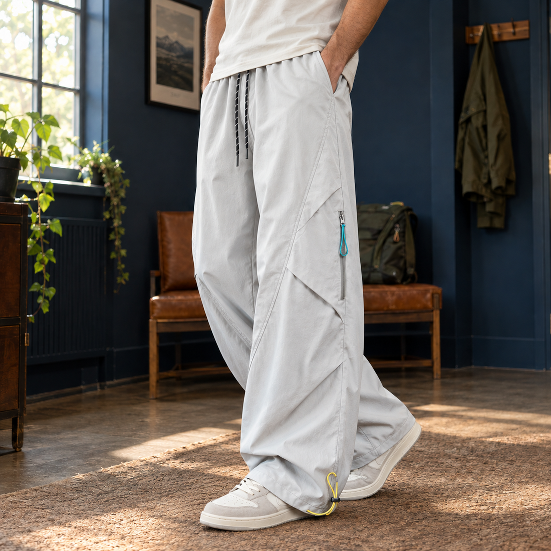 Cooper Wide Leg Pants - Light Gray