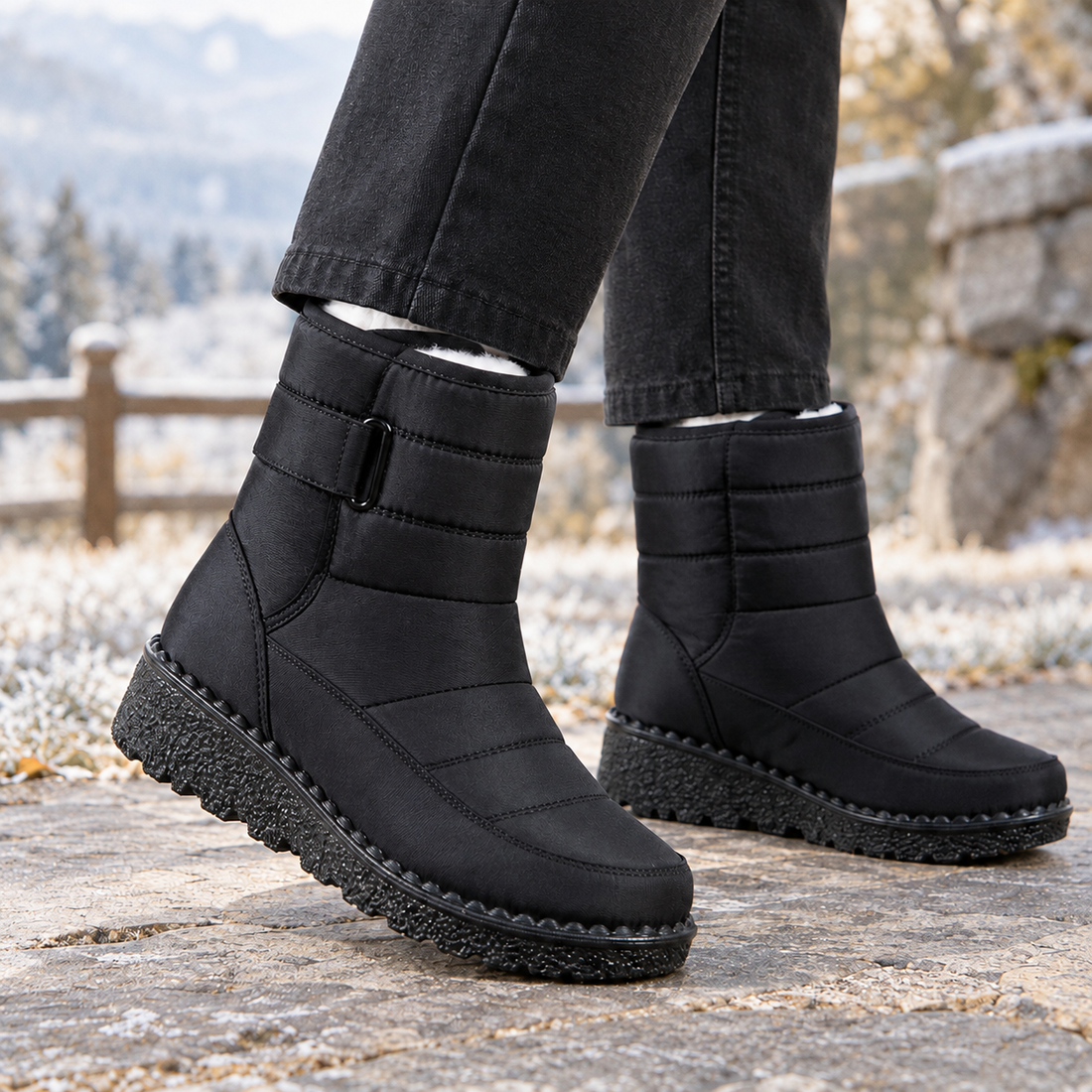 Lecco-Parma Quilted Snow Boots - Black