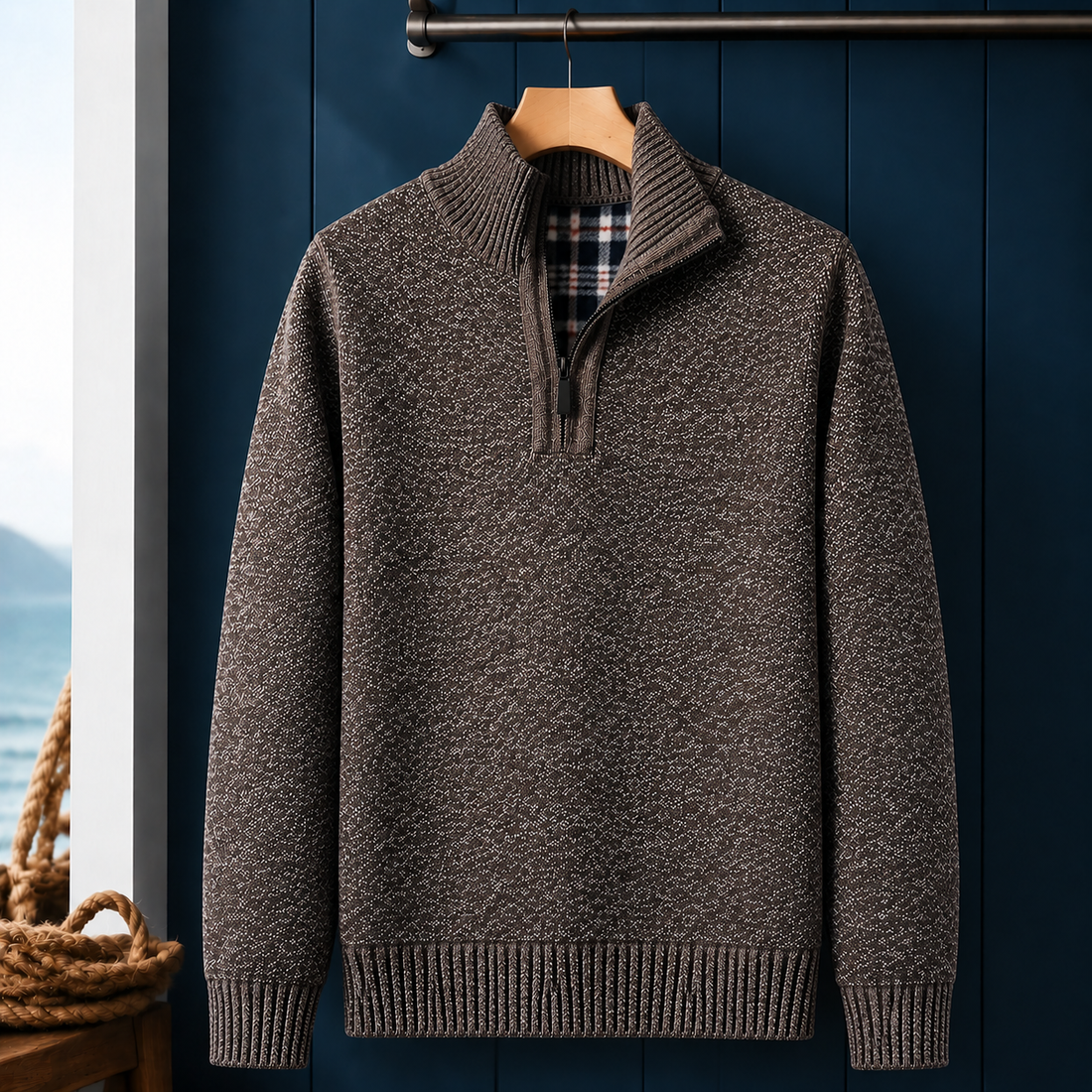 Rafferty Quarter-Zip Sweater - Brown