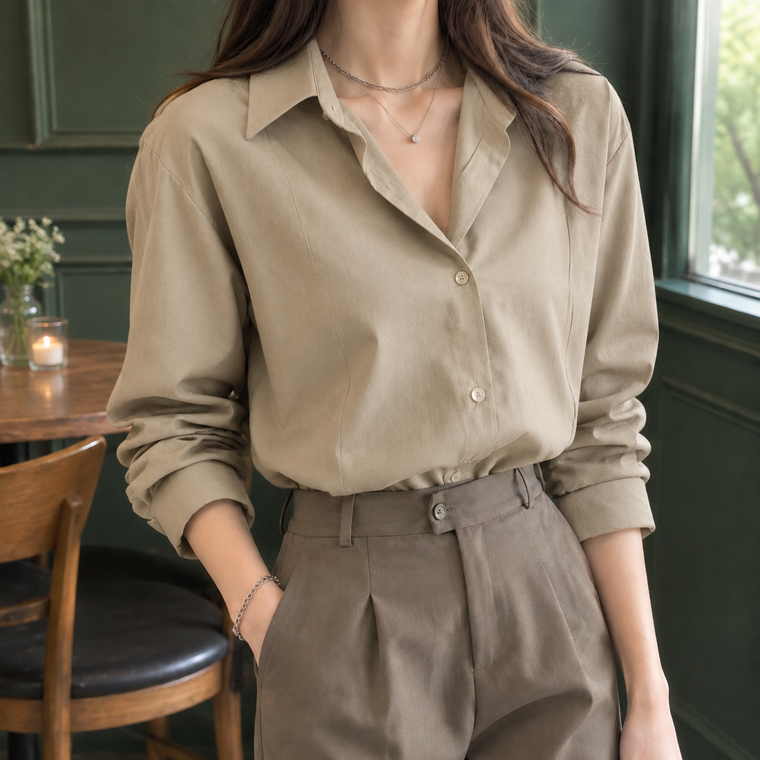 Hildegarde Relaxed Shirt - Khaki