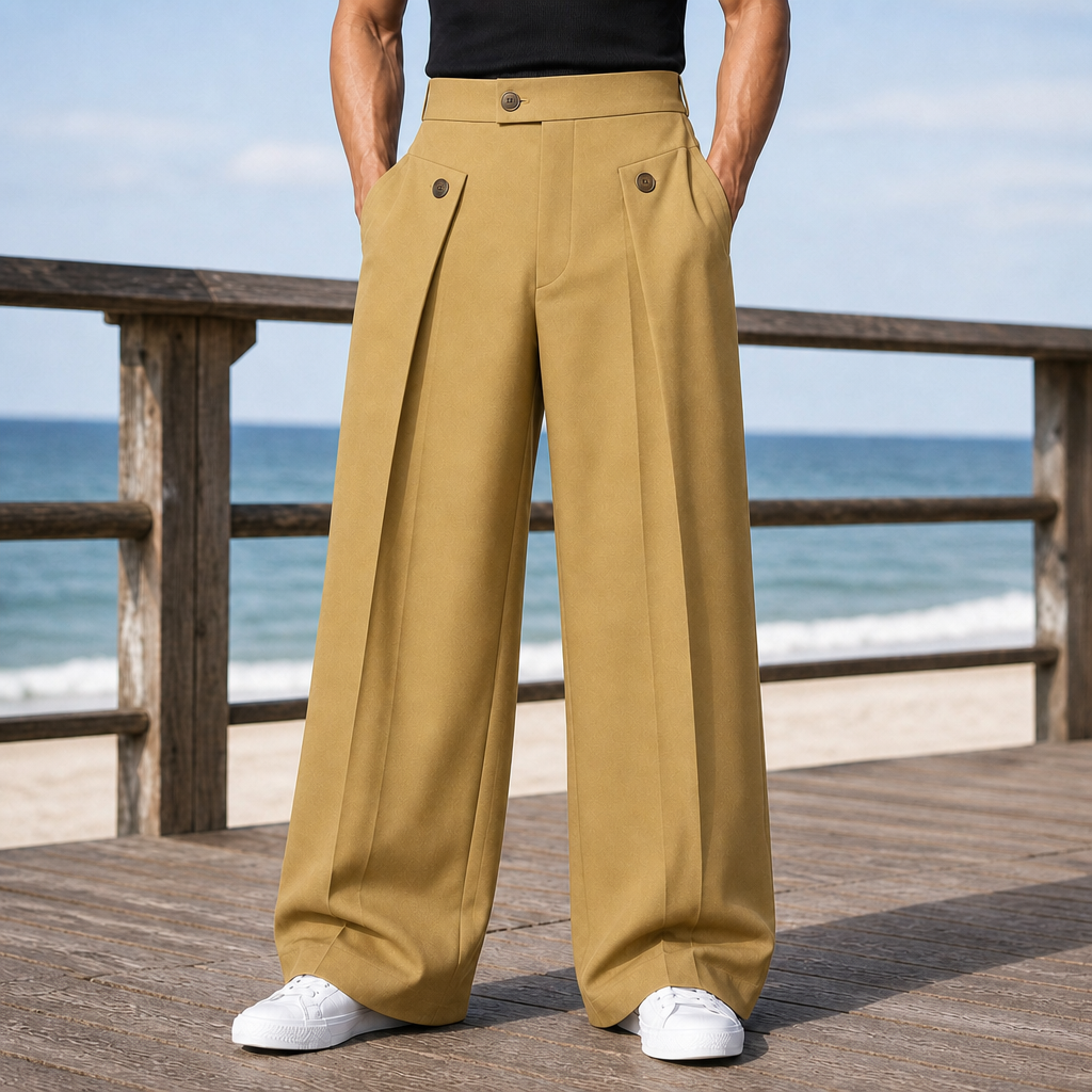 Otto Wide Leg Pants - Khaki