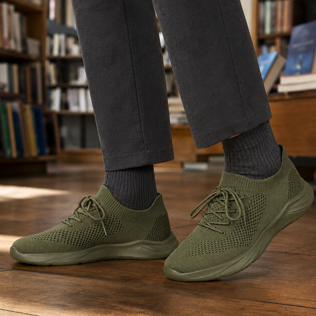 Comacchio Knit Sneakers - Military Green