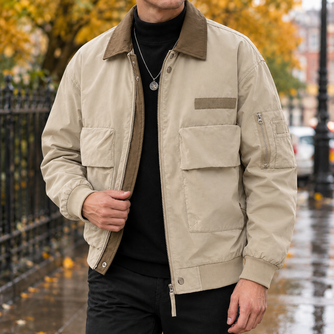 David-West Utility Jacket - Khaki