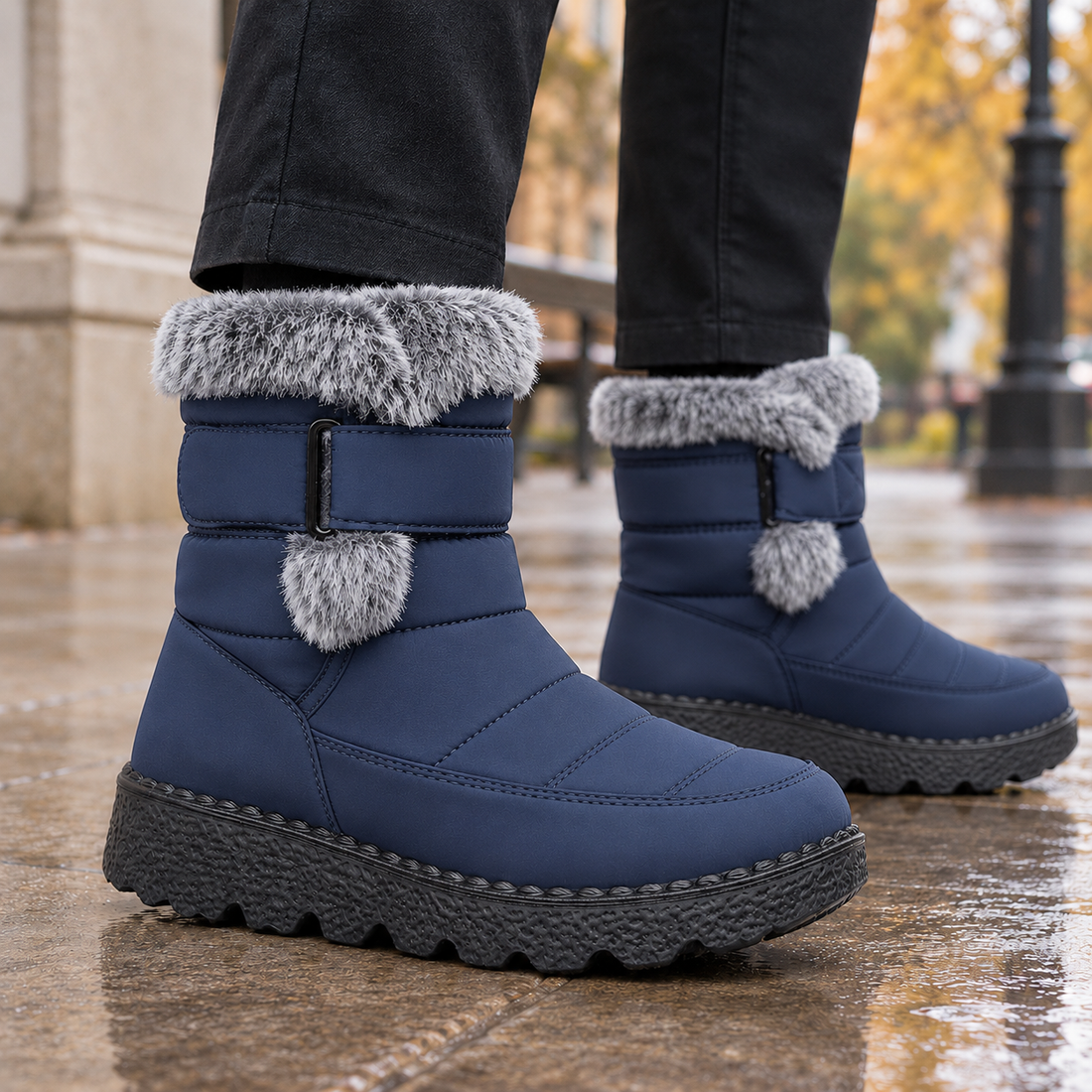 Caselli-Capri Quilted Boots - Blue