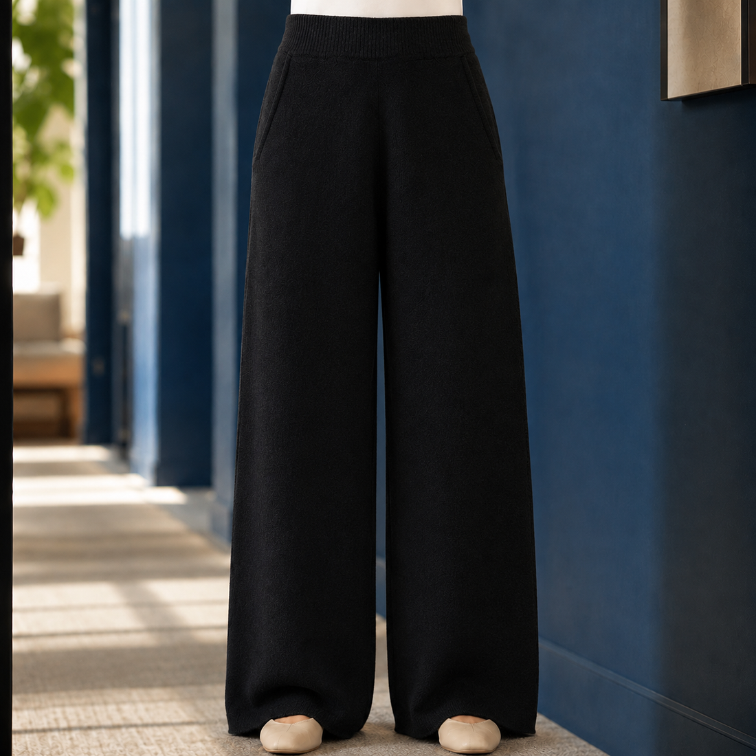 Meredith-Sage Cashmere Pants - Black