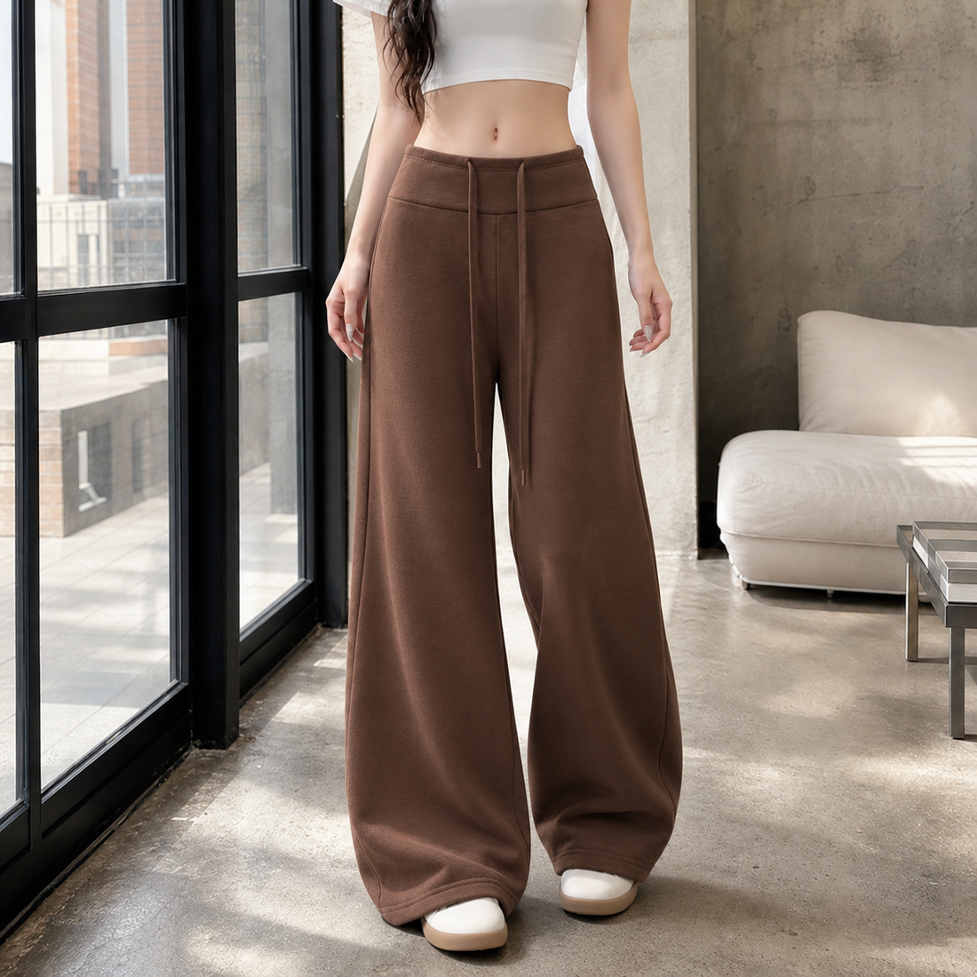 Tessa-Faye Wide Leg Pants - Coffee Brown