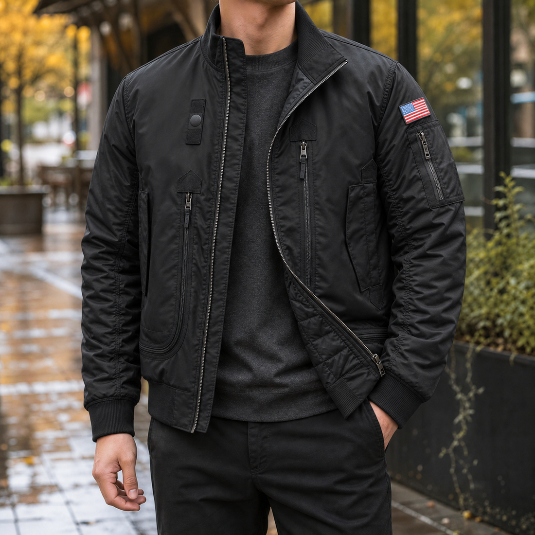 Elias-James Pilot Jacket - Black