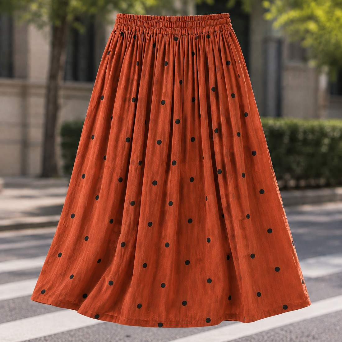Nadia Polka Dot Skirt - Orange