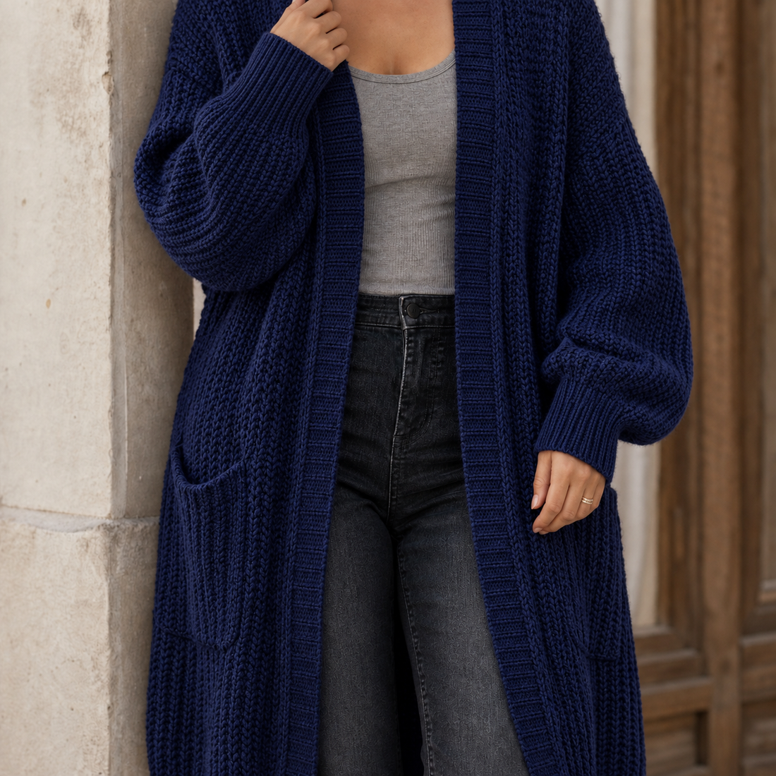 Alexandra-Faye Chunky Cardigan - Navy Blue