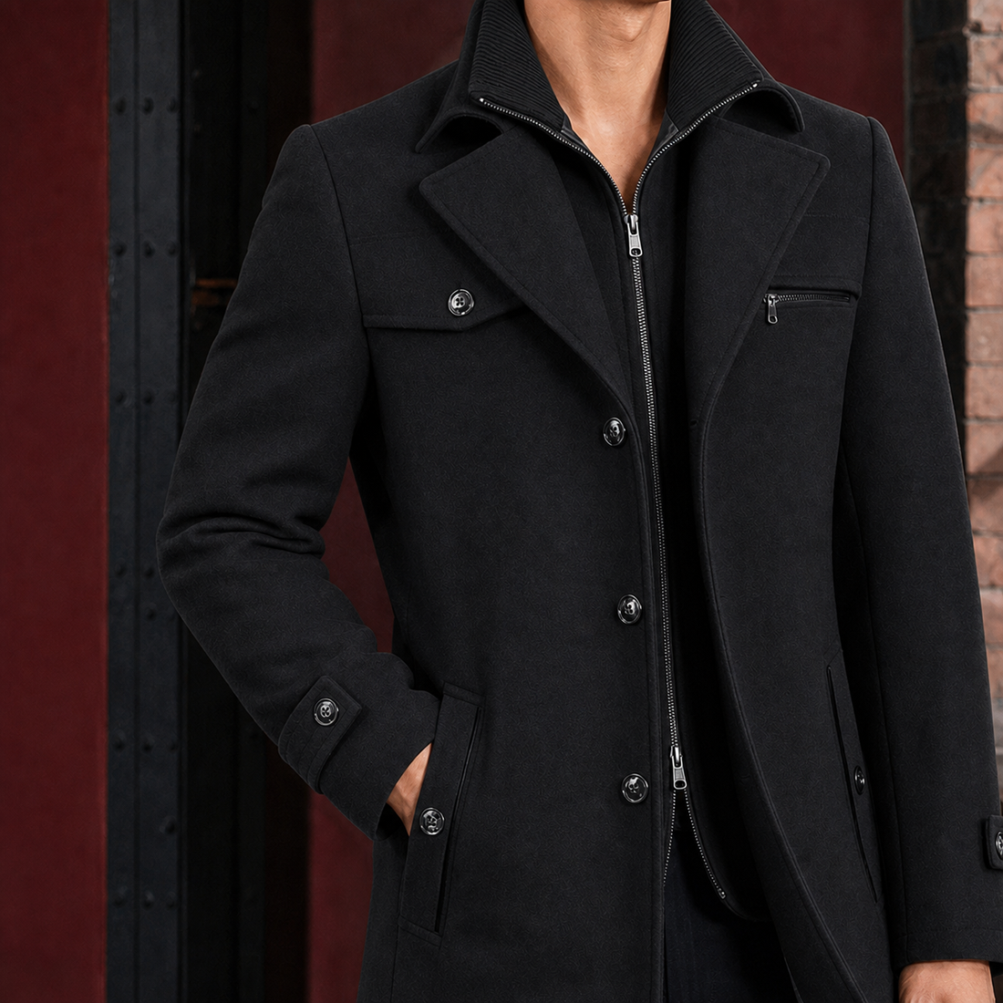 Desmond-Tate Cashmere Coat - Black