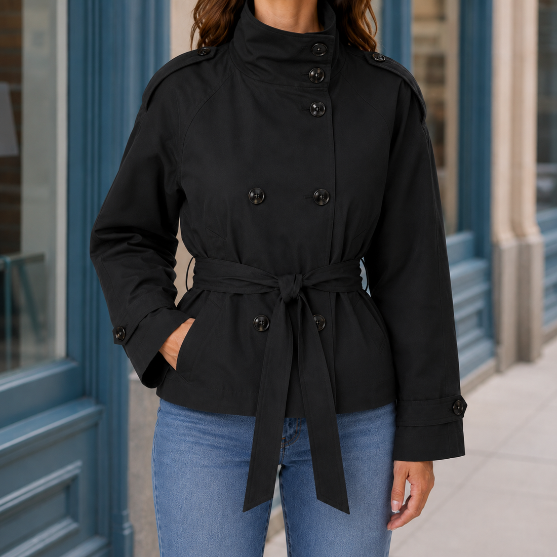 Maxine Trench Jacket - Black