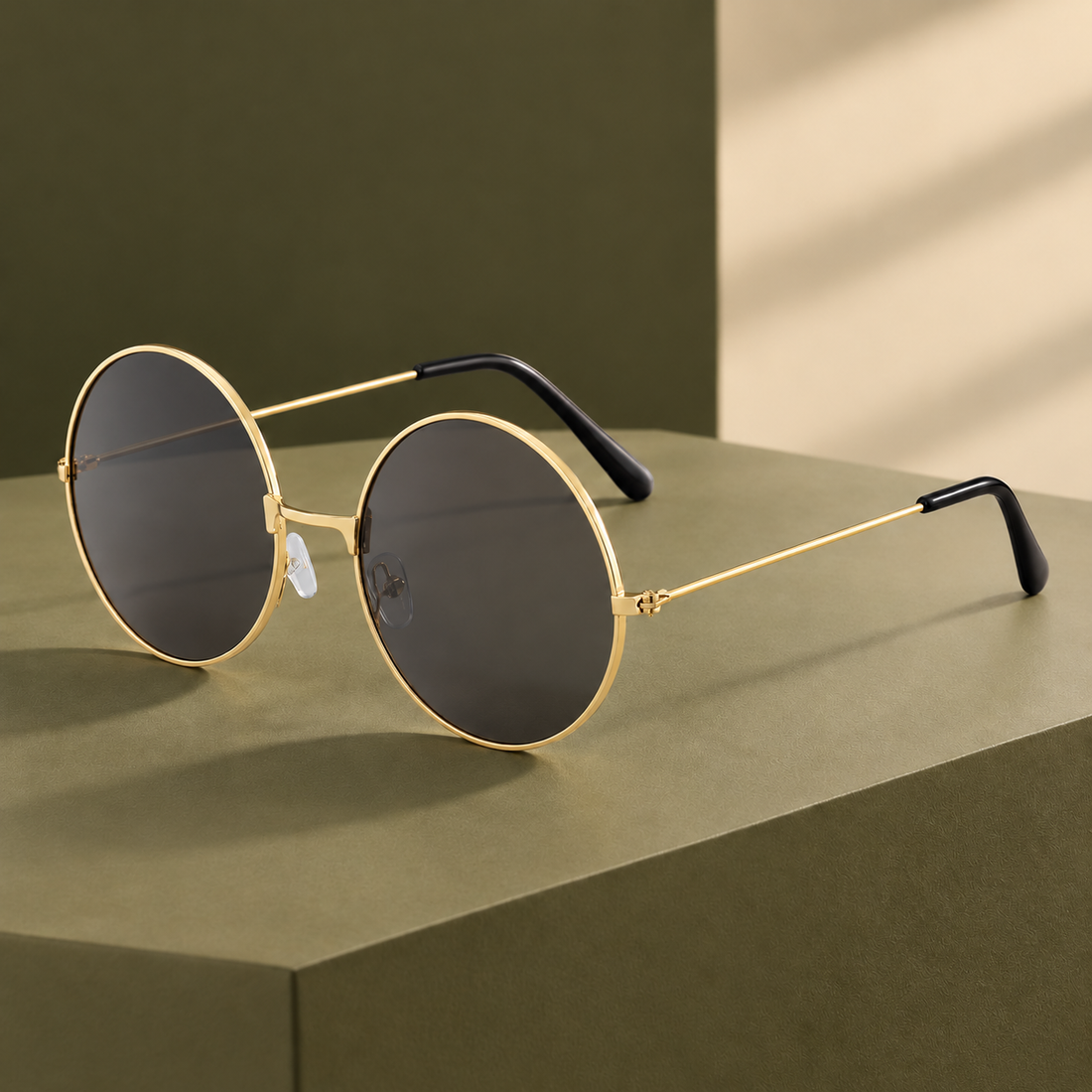Amaury Retro Sunglasses - Golden Gray