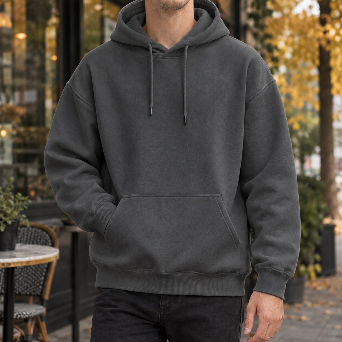 Idris-York Relaxed Hoodie - Iron Gray