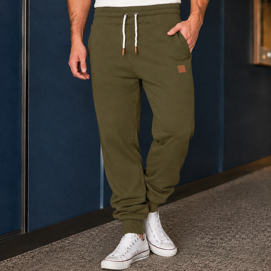 Matthias Tapered Joggers - Olive Green