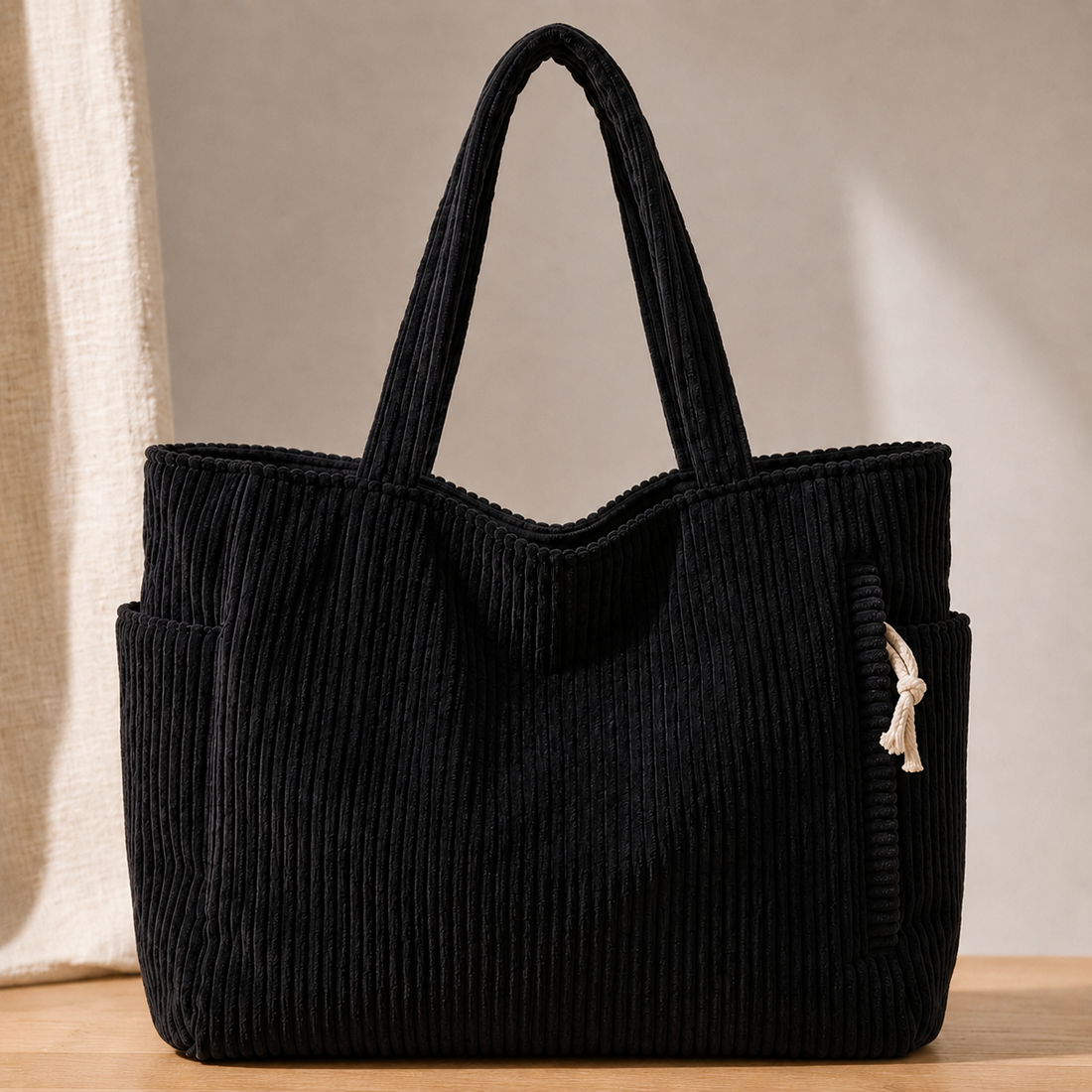 Zamboni Corduroy Tote Bag - Black