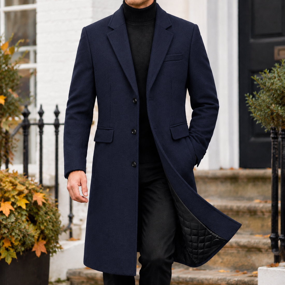 Argus Tailored Overcoat - Deep Navy Blue