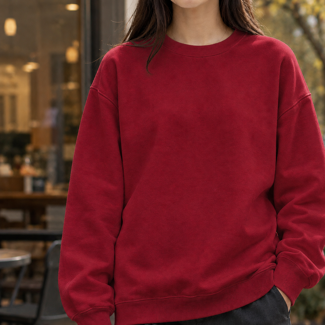 Florence-Kate Relaxed Sweatshirt - Wine Red