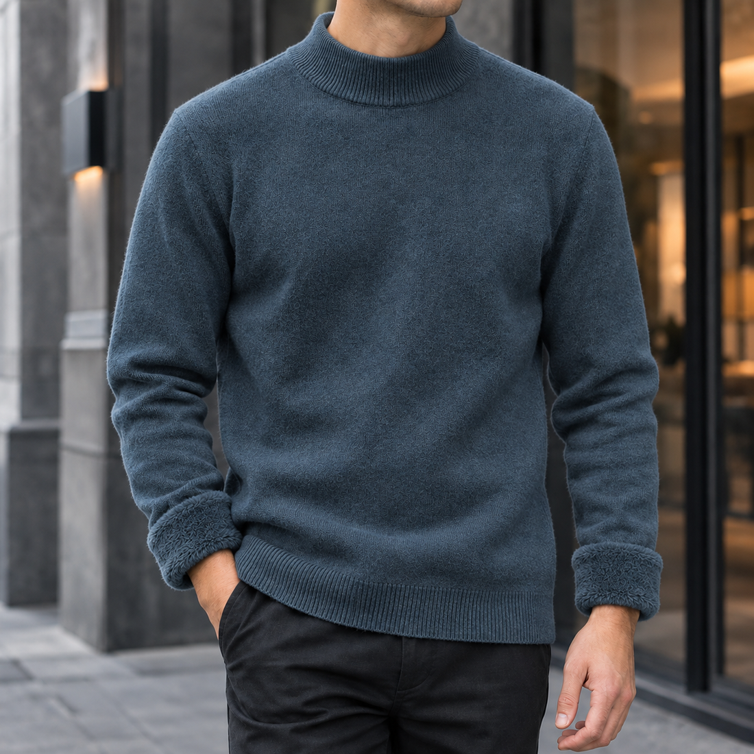 Simeon-Rhys Mock Neck Sweater - Night Orchid