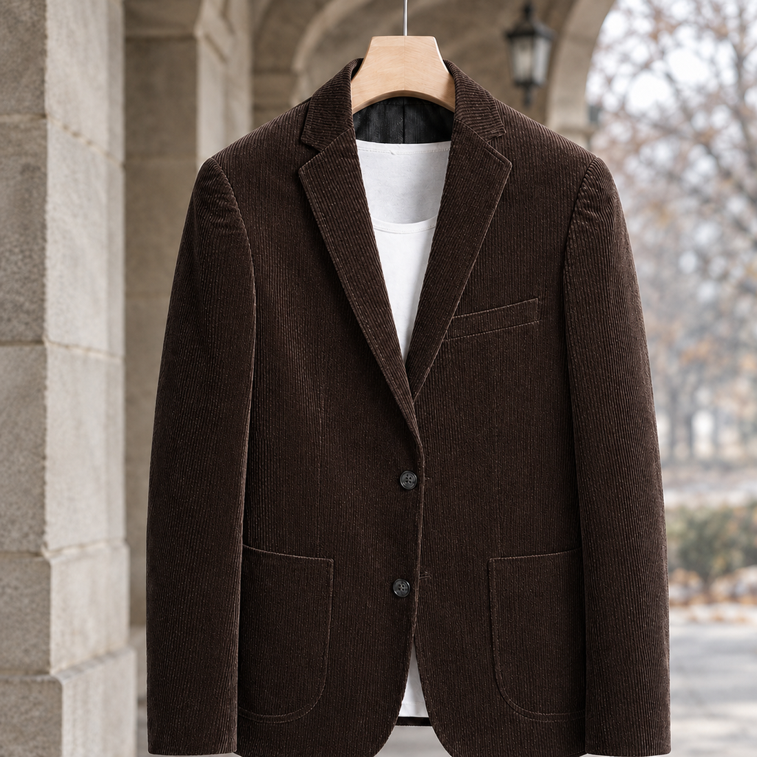 Audric-Wade Notch Lapel Blazer - Dark Coffee