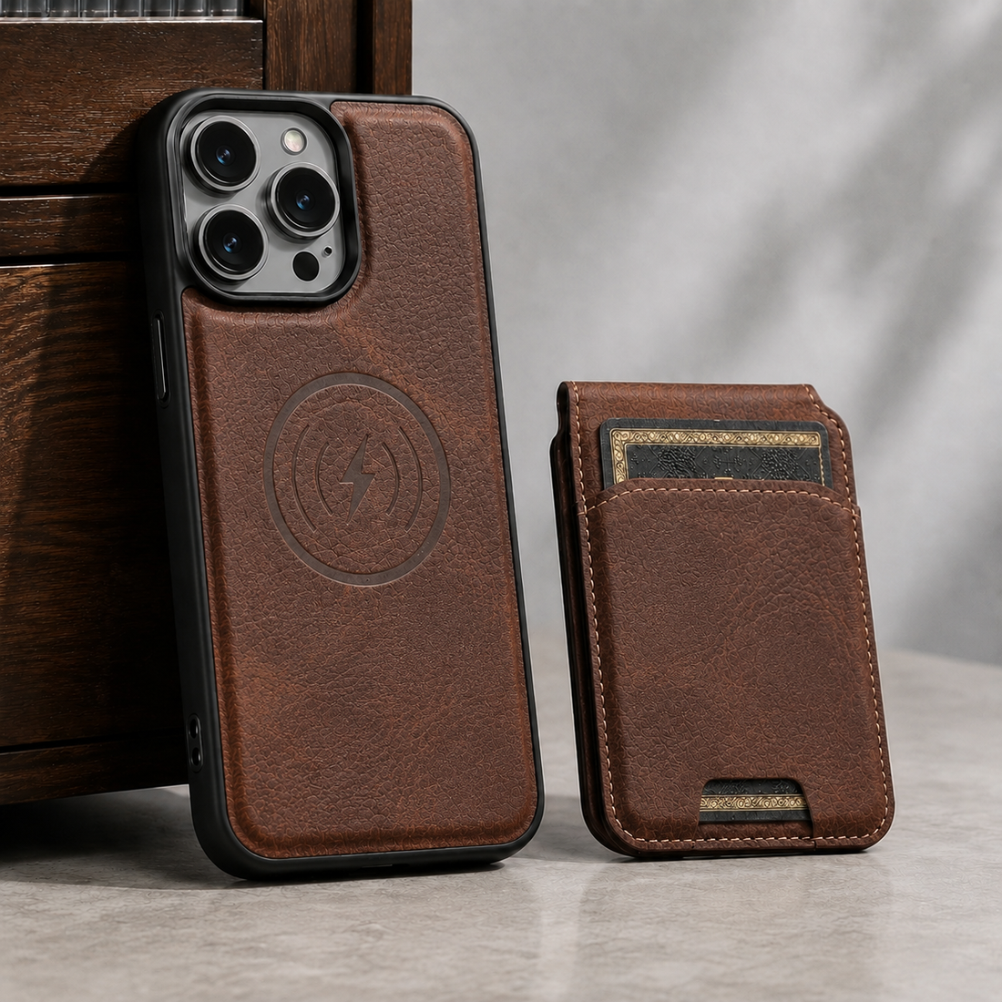 Bruni Magnetic Wallet Case - Brown