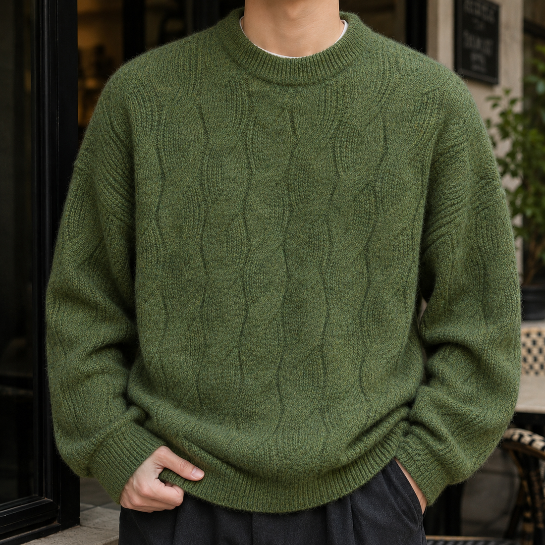 Valentin Cable Knit Sweater - Green