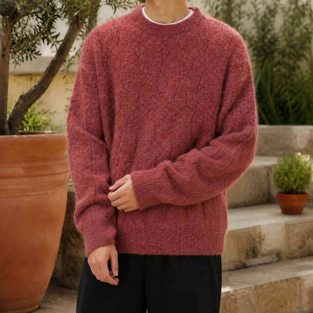 Ulric-Reid Cable Sweater - Red
