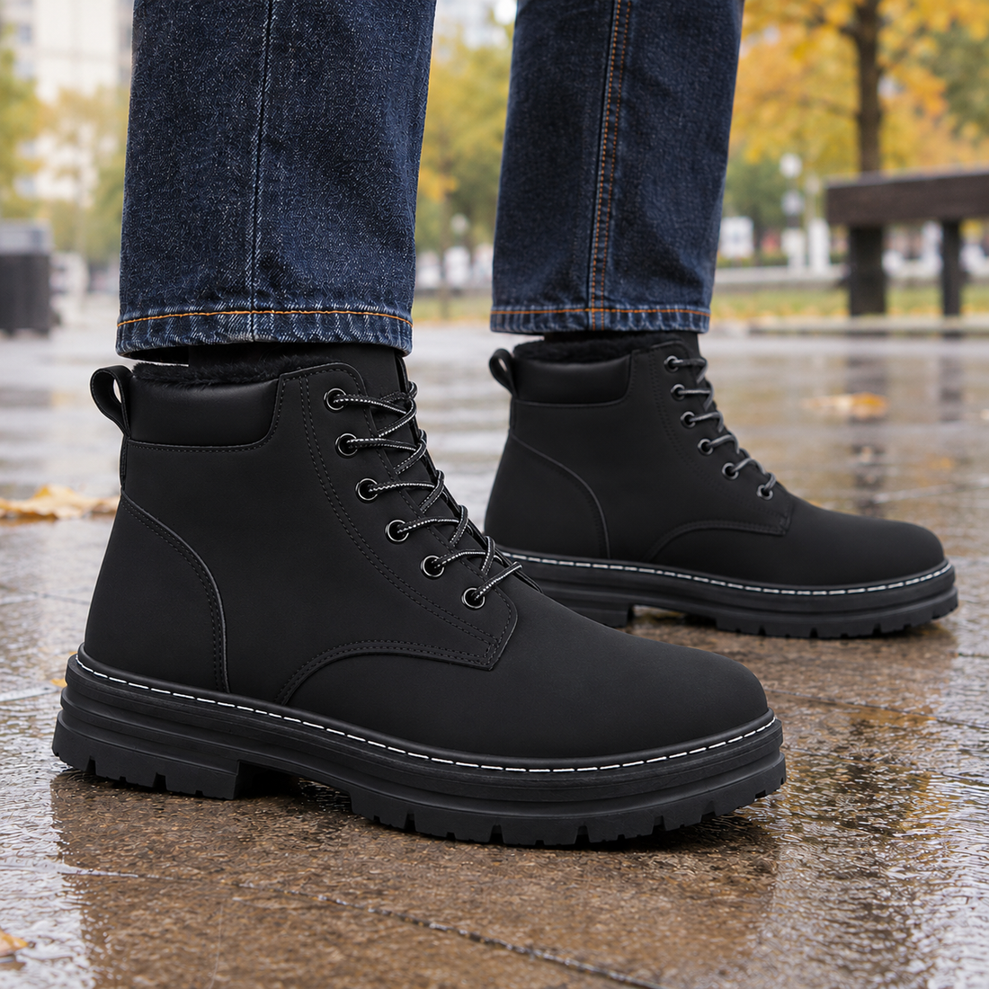 Delano-Verona Lace Up Boots - Black