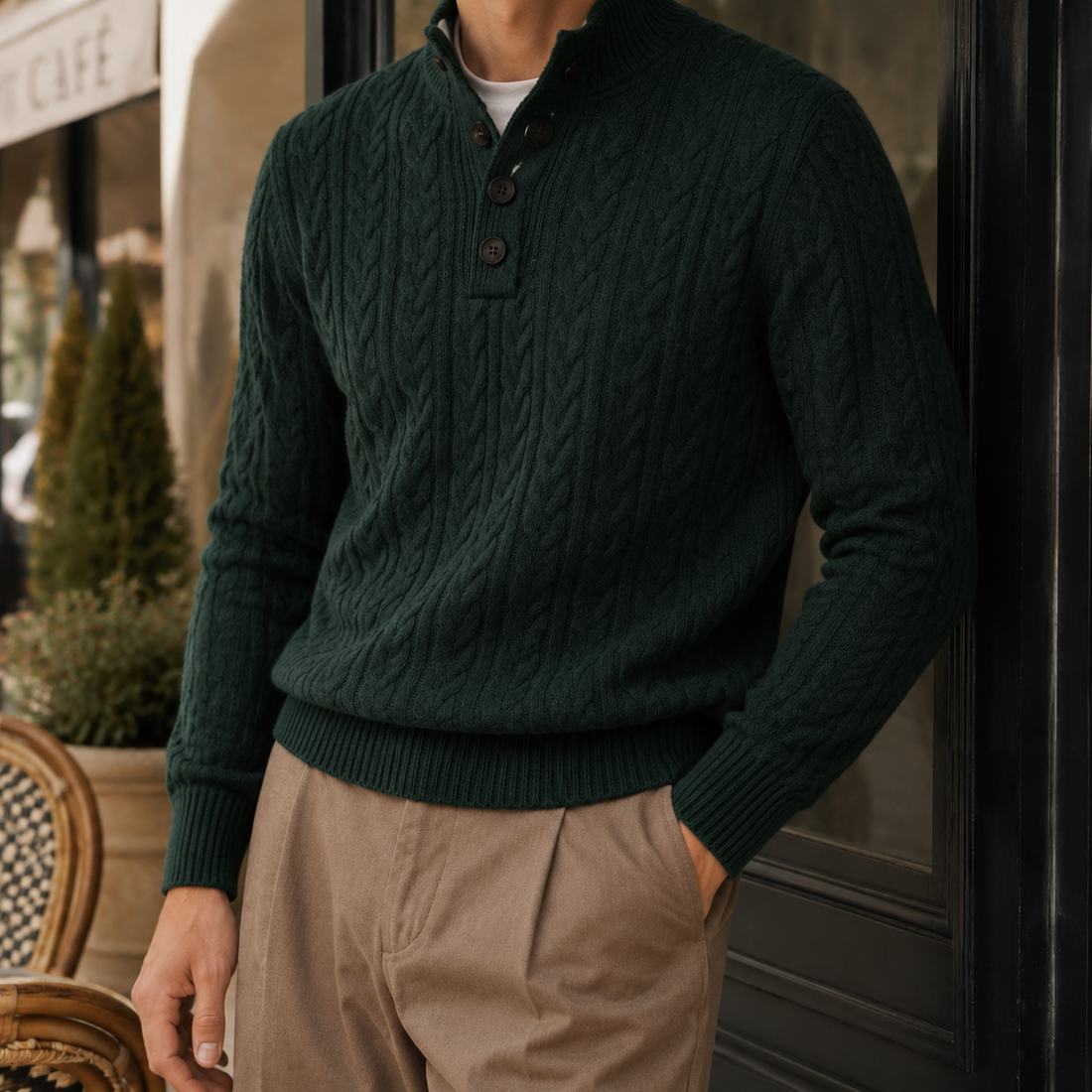 Barnaby Cashmere Sweater - Olive